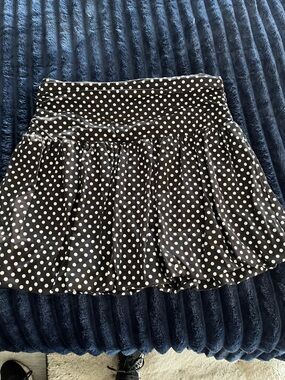LOFT Black and White Polka Dot Skirt